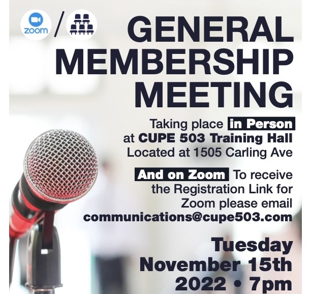 Membership Meeting: 15 November 2022