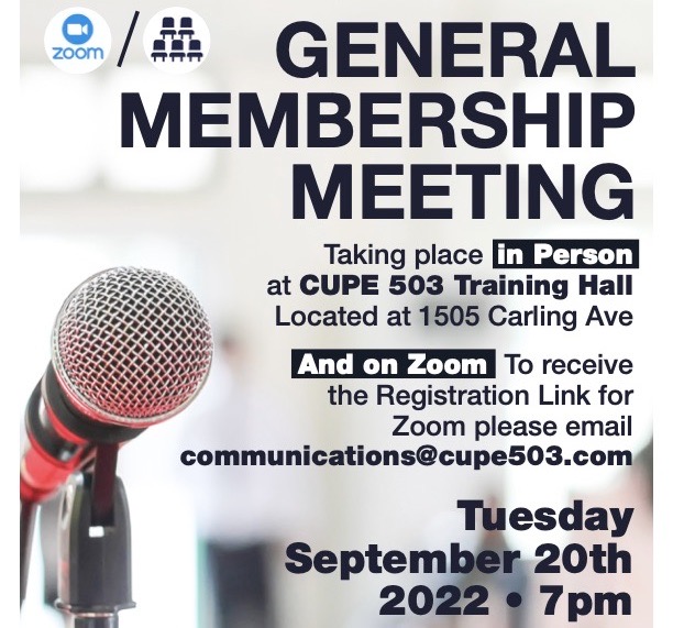 Membership Meeting: 20 September 2022