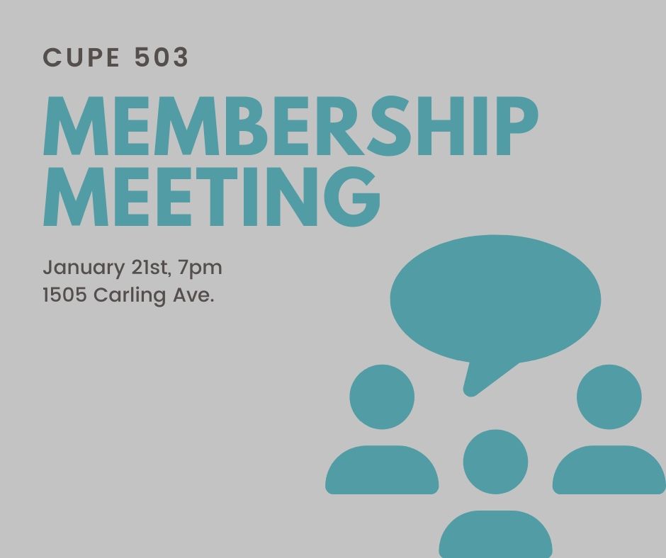 CUPE 503 Membership Meetings in 2020