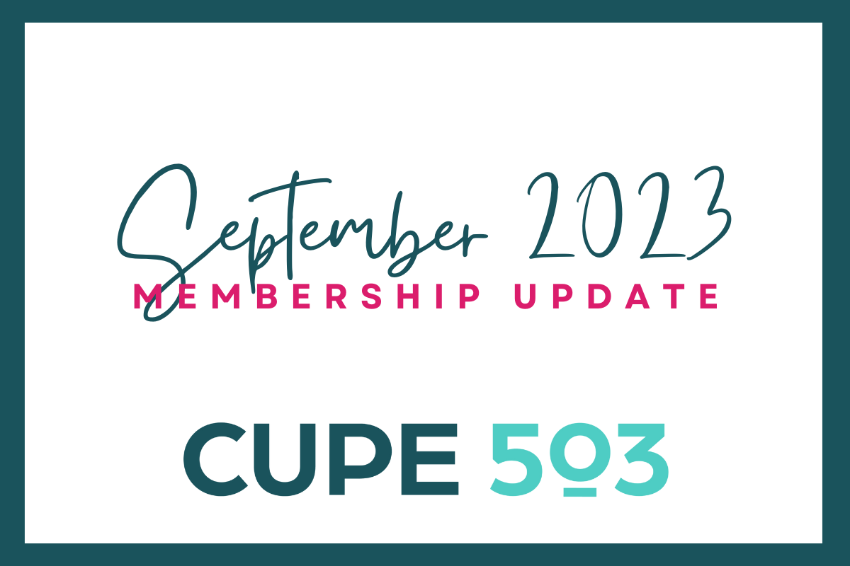 Membership Update: September 2023